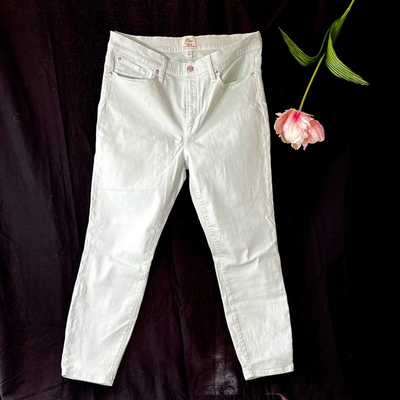 J. Crew Pale Mint Green Lookout Highrise Skinny Jeans, Sz 31, Cropped - Picture 2 of 16